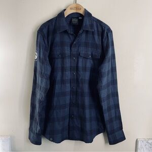 Stormtech Cisco Brewers Nantucket Logo Flannel Snap Front Shirt Blue size S